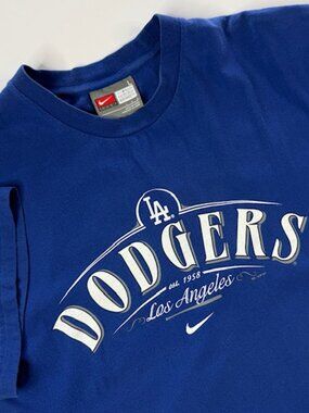 Vintage 2007 Nike Team Los Angeles Dodgers LA Blue T-Shirt Men's Large Genuine